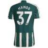 Kobbie Mainoo Manchester United adidas 2023/24 Away Authentic Player Jersey - Green - Detail View