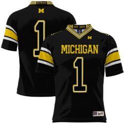 #1 Michigan Wolverines GameDay Greats Youth Football Jersey - Black - Front View