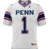 #1 Pennsylvania Quakers GameDay Greats Youth Football Jersey - White - Side View