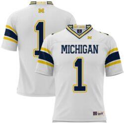 #1 Michigan Wolverines GameDay Greats Football Jersey - White - Front View