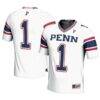 #1 Pennsylvania Quakers GameDay Greats Football Jersey - White - Front View