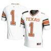 #1 Texas Longhorns GameDay Greats Youth Football Jersey - White - Front View