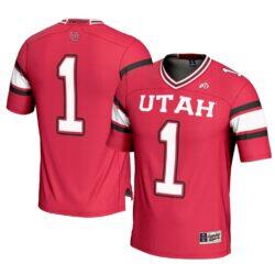 #1 Utah Utes GameDay Greats Youth Football Jersey - Red - Front View
