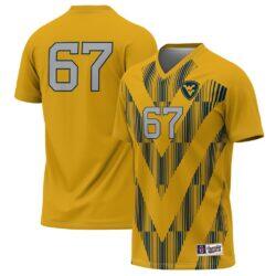 West Virginia Mountaineers GameDay Greats Youth Lightweight Soccer Jersey - Gold - Front View