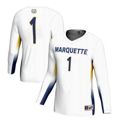 #1 Marquette Golden Eagles GameDay Greats Youth Lightweight Women's Volleyball Jersey - White - Front View
