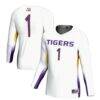 #1 LSU Tigers GameDay Greats Youth Lightweight Women's Volleyball Jersey - White - Front View