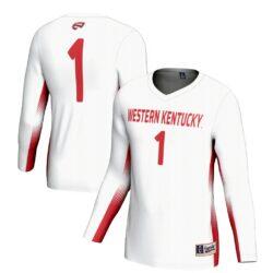 #1 Western Kentucky Hilltoppers GameDay Greats Youth Lightweight Women's Volleyball Jersey - White - Front View