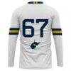 #67 West Virginia Mountaineers GameDay Greats Youth Lightweight Women's Volleyball Jersey - White - Detail View