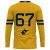 #1 West Virginia Mountaineers GameDay Greats Unisex Lightweight Volleyball Jersey - Gold - Detail View