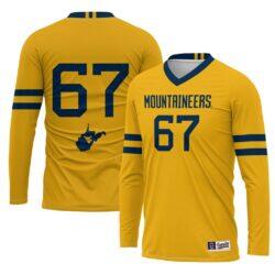 #1 West Virginia Mountaineers GameDay Greats Unisex Lightweight Volleyball Jersey - Gold - Front View