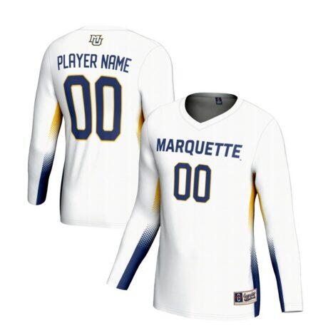 Marquette Golden Eagles GameDay Greats Unisex NIL Lightweight Volleyball Jersey - White - Front View