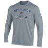Merrimack College Warriors Under Armour Football Performance Long Sleeve T-Shirt - Gray - Side View