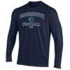 Monmouth Hawks Under Armour Football Performance Long Sleeve T-Shirt - Blue - Side View