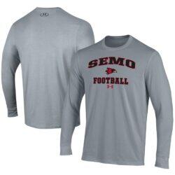 Southeast Missouri State Redhawks Under Armour Football Performance Long Sleeve T-Shirt - Gray - Front View