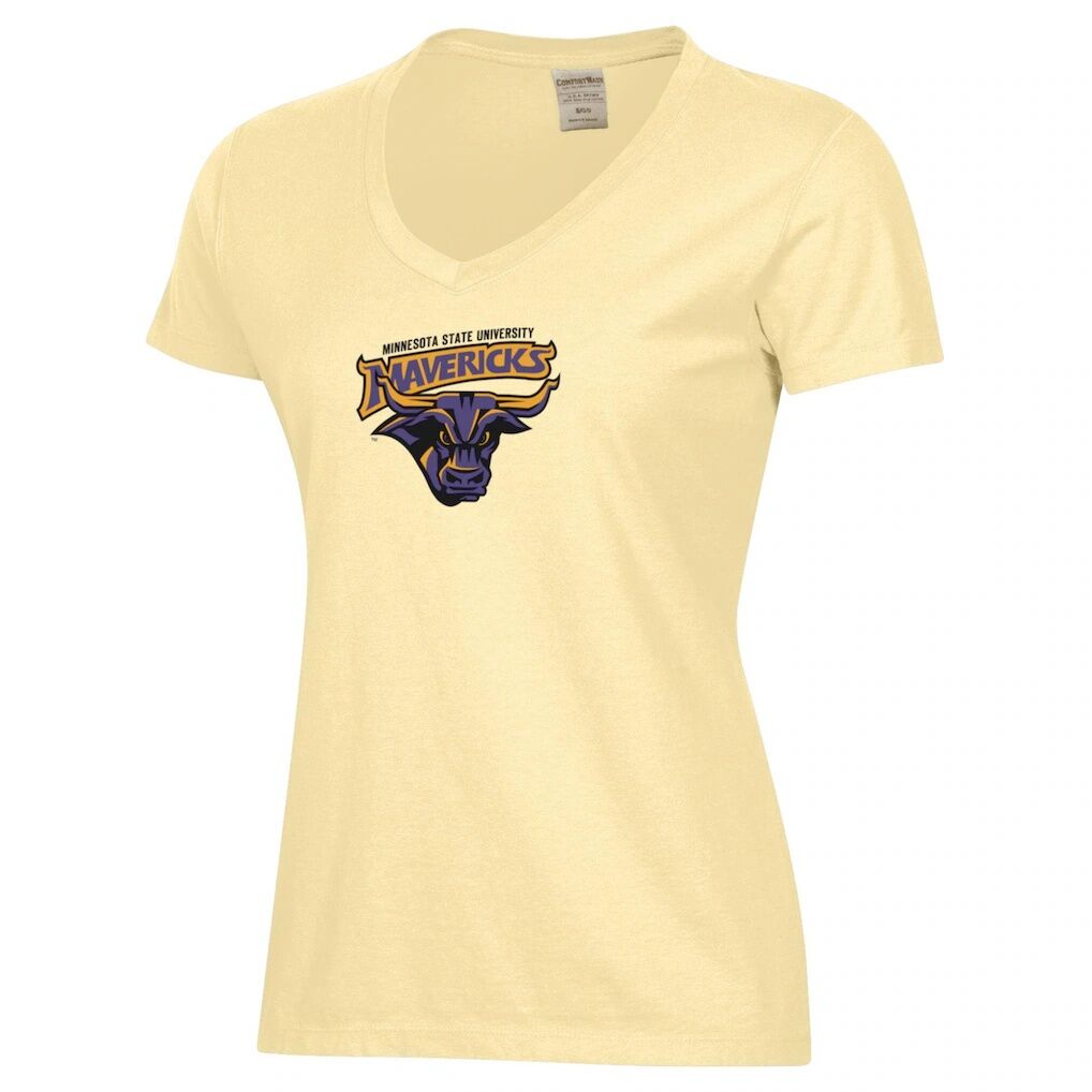 Minnesota State University, Mankato Women's Logo Comfort Wash V-Neck T-Shirt