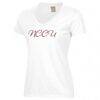 North Carolina Central Eagles Women's Script Logo Comfort Wash V-Neck T-Shirt - White - Side View