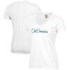 Ohio Dominican Panthers Women's Script Logo Comfort Wash V-Neck T-Shirt - White - Front View