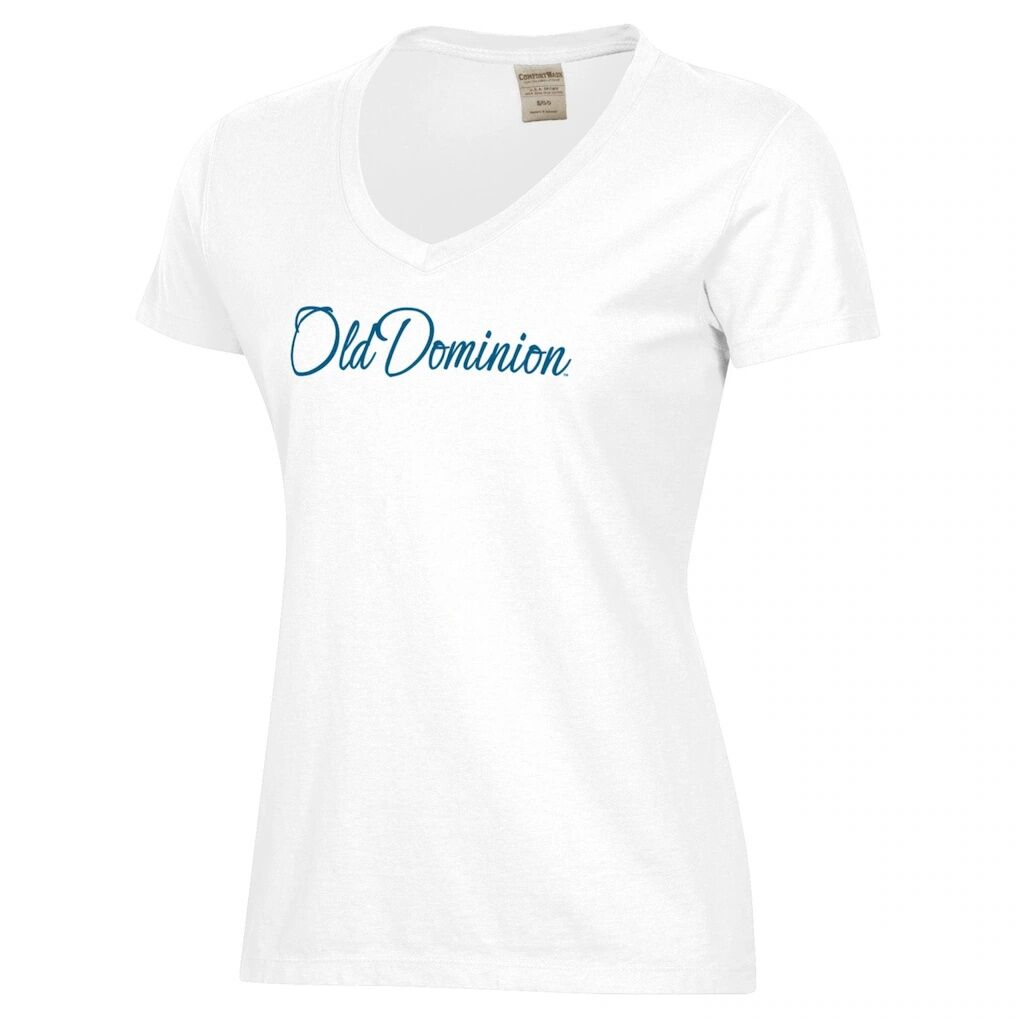 Ohio Dominican Panthers Women's Script Logo Comfort Wash V-Neck T-Shirt