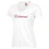 Richmond Spiders Women's Script Logo Comfort Wash V-Neck T-Shirt - White - Side View