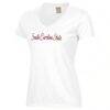 South Carolina State Bulldogs Women's Script Logo Comfort Wash V-Neck T-Shirt - White - Side View