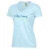 St. Mary's University Rattlers Women's Script Logo Comfort Wash V-Neck T-Shirt - - Side View