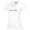 Tennessee State Tigers Women's Script Logo Comfort Wash V-Neck T-Shirt - White - Side View