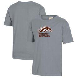 Western Michigan Broncos Youth Logo Comfort Wash T-Shirt - Gray - Front View