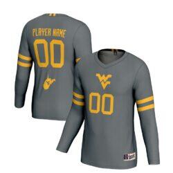 West Virginia Mountaineers GameDay Greats Unisex NIL Pick-A-Player Lightweight Volleyball Jersey - Gray - Front View