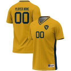 West Virginia Mountaineers GameDay Greats Unisex Pick-A-Player NIL Lightweight Soccer Jersey - Gold - Front View