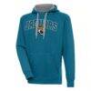 Jacksonville Jaguars Antigua Victory Pullover Hoodie - Teal - Front View