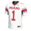 #1 Miami University RedHawks GameDay Greats Youth Football Jersey - White - Side View