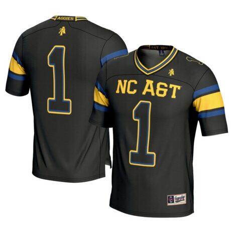 #1 North Carolina A&T Aggies GameDay Greats Football Jersey - Black - Front View
