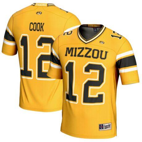 Brady Cook Missouri Tigers GameDay Greats NIL Player Football Jersey - Gold - Front View