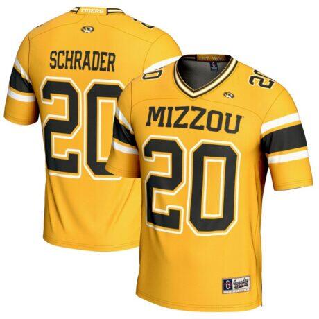 Cody Schrader Missouri Tigers GameDay Greats Youth NIL Player Football Jersey - Gold - Front View
