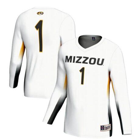 #1 Missouri Tigers GameDay Greats Unisex Lightweight Volleyball Jersey - White - Front View