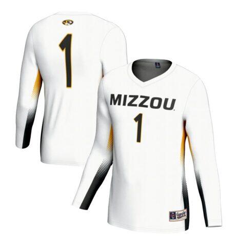 #1 Missouri Tigers GameDay Greats Youth Lightweight Women's Volleyball Jersey - White - Front View