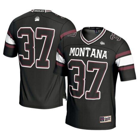 #37 Montana Grizzlies GameDay Greats Youth Football Jersey - Black - Front View