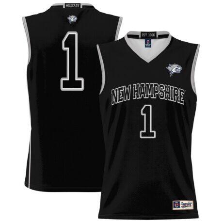 #1 New Hampshire Wildcats GameDay Greats Unisex Lightweight Basketball Jersey - Black - Front View