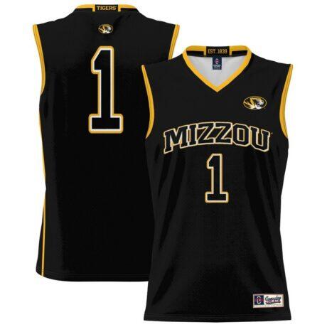 #1 Missouri Tigers GameDay Greats Unisex Lightweight Basketball Jersey - Black - Front View