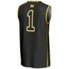 #1 Michigan Wolverines GameDay Greats Unisex Lightweight Basketball Jersey - Black - Detail View