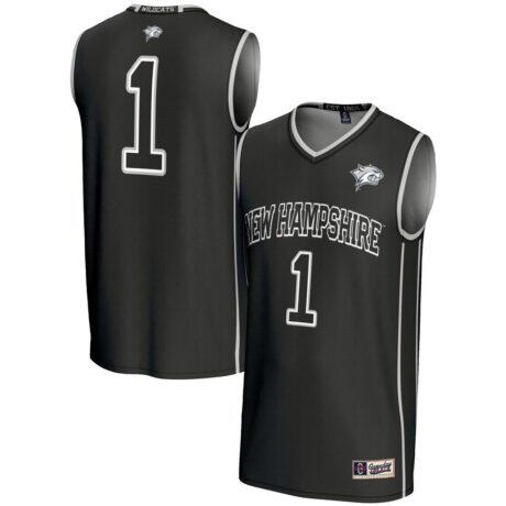 #1 New Hampshire Wildcats GameDay Greats Youth Lightweight Basketball Jersey - Black - Front View
