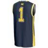 #1 Michigan Wolverines GameDay Greats Unisex Lightweight Basketball Jersey - Navy - Detail View