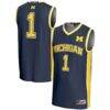 #1 Michigan Wolverines GameDay Greats Unisex Lightweight Basketball Jersey - Navy - Front View
