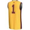 #1 Minnesota Golden Gophers GameDay Greats Unisex Lightweight Basketball Jersey - Gold - Detail View