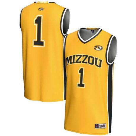 #1 Missouri Tigers GameDay Greats Unisex Lightweight Basketball Jersey - Gold - Front View