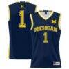 #1 Michigan Wolverines GameDay Greats Youth Lightweight Basketball Jersey - Navy - Front View