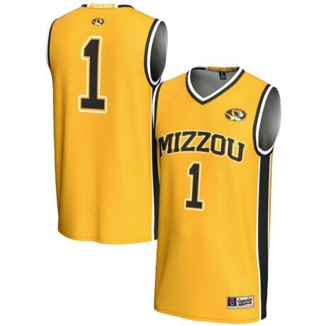 #1 Missouri Tigers GameDay Greats Youth Lightweight Basketball Jersey - Gold - Front View