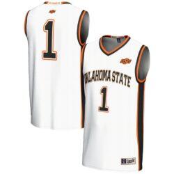 #1 Oklahoma State Cowboys GameDay Greats Unisex Lightweight Basketball Jersey - White - Front View
