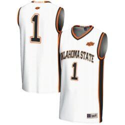 #1 Oklahoma State Cowboys GameDay Greats Youth Lightweight Basketball Jersey - White - Front View