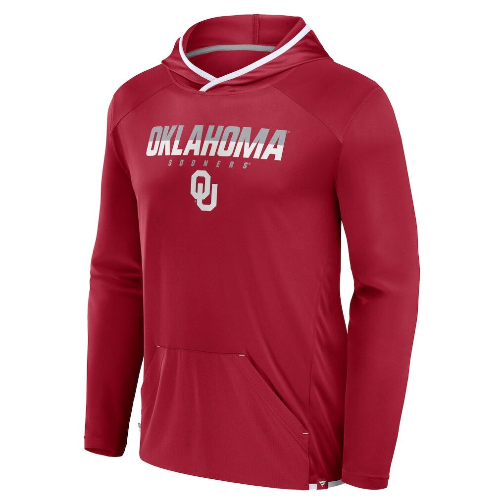 Oklahoma Sooners Fashion7 Transitional Pullover Hoodie T-Shirt - Cardinal/White